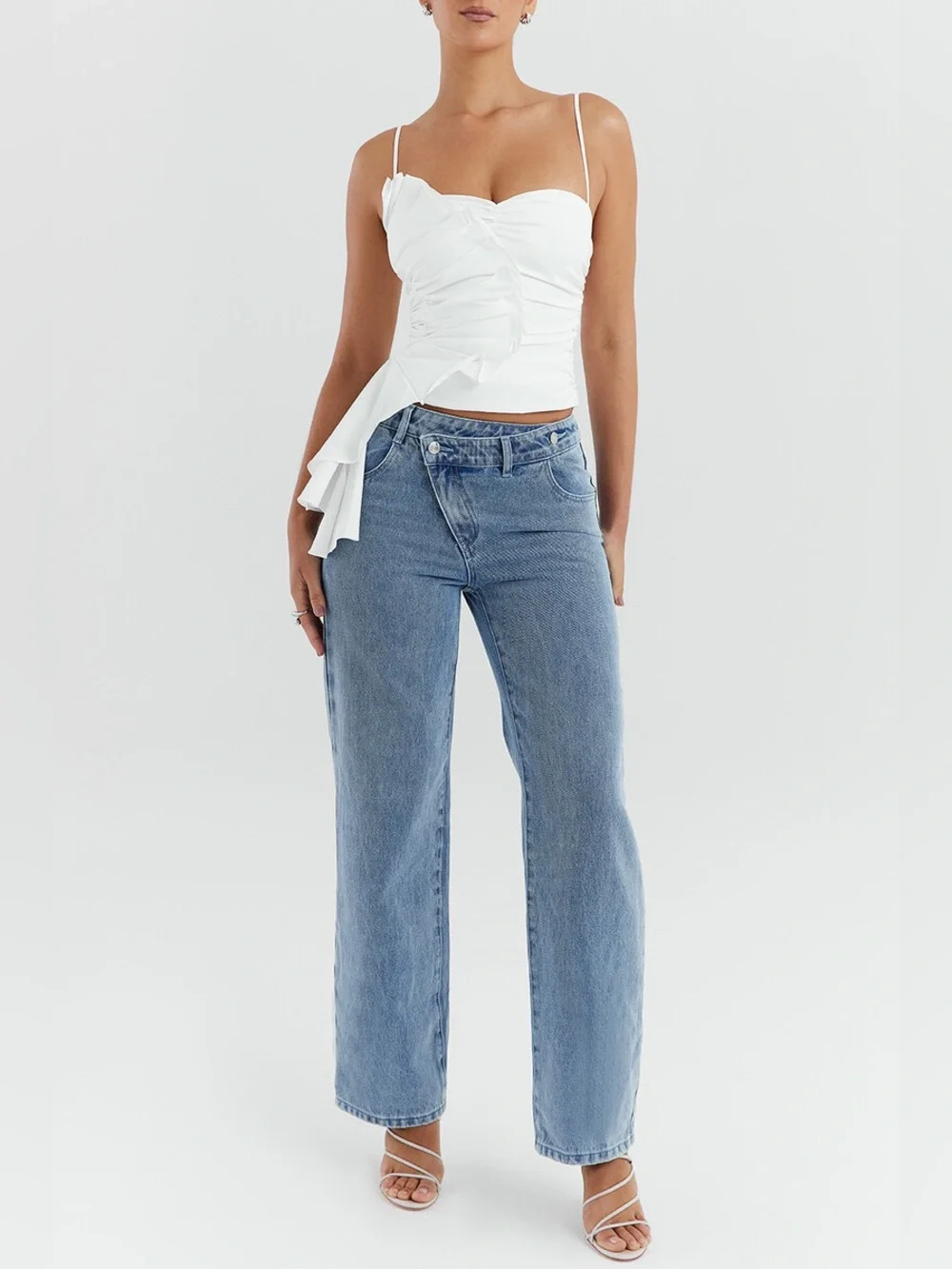 Mistress Rocks White Ruffle Top - Medium - Picture 3 of 7